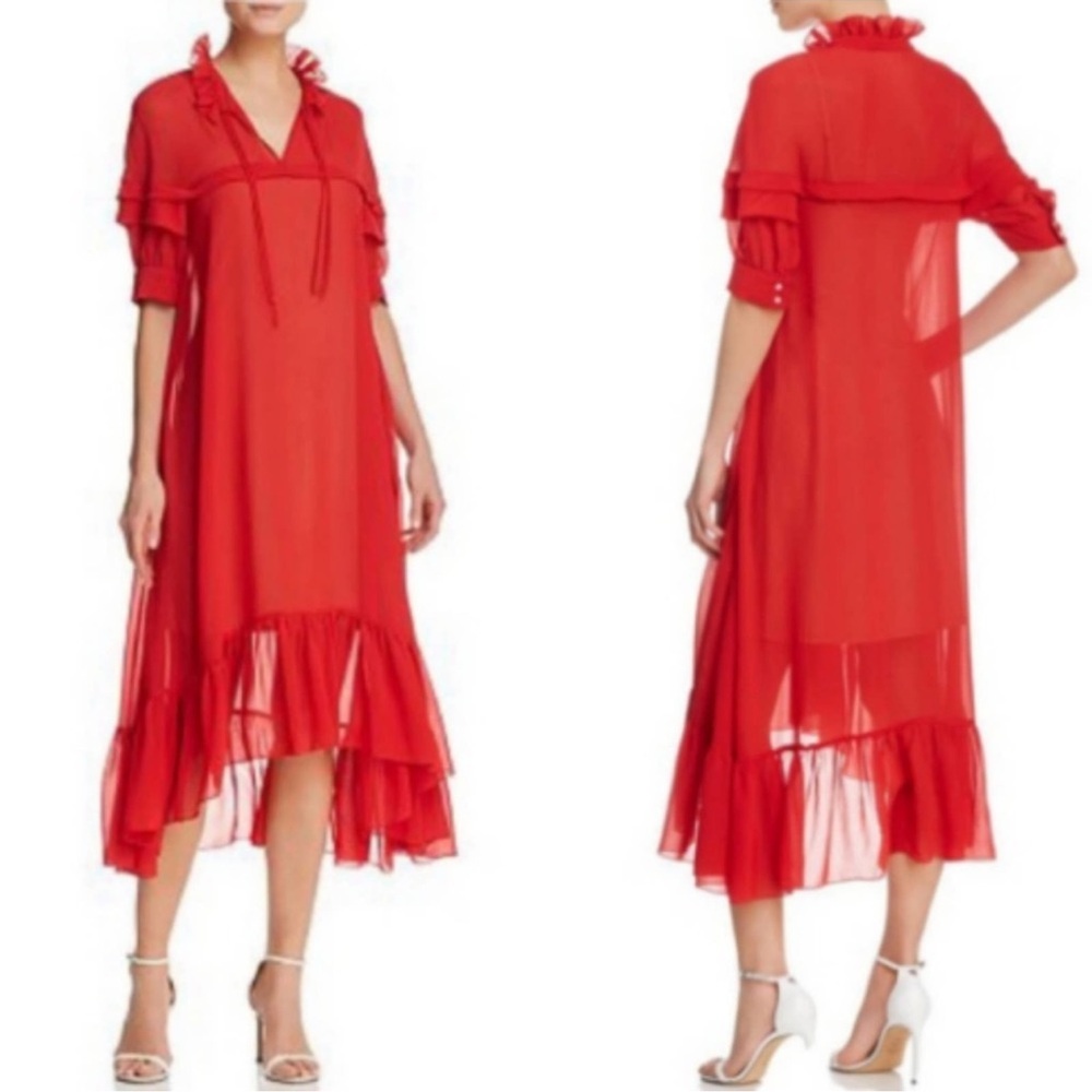 Sandro Joy Dress, Red sheet, size EU 36, fits size 4 US. NWT